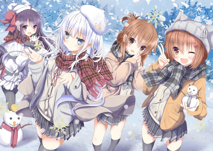 hibiki, inazuma, ikazuchi, akatsuki, and verniy (kantai collection) drawn by aruka_(alka_p1)