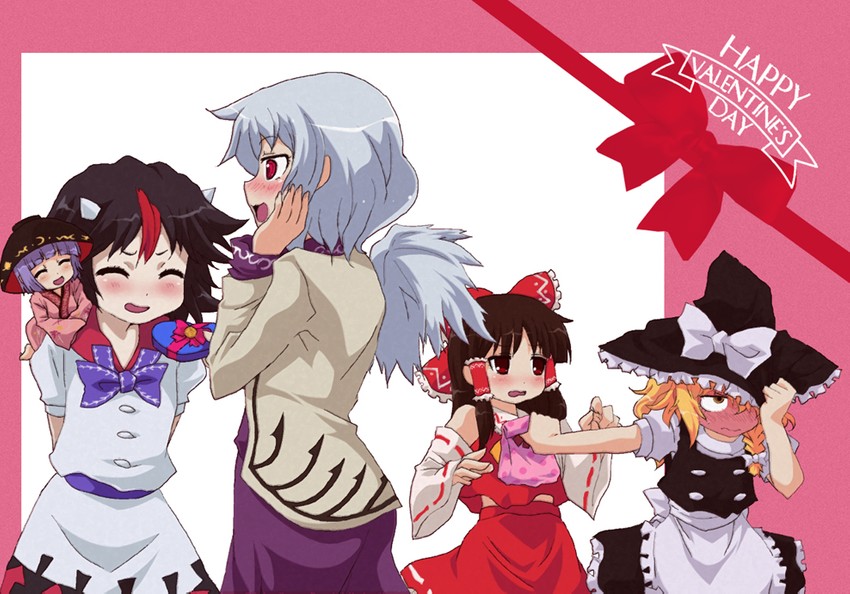 hakurei reimu, kirisame marisa, kijin seija, sukuna shinmyoumaru, and kishin sagume (touhou) drawn by akuto