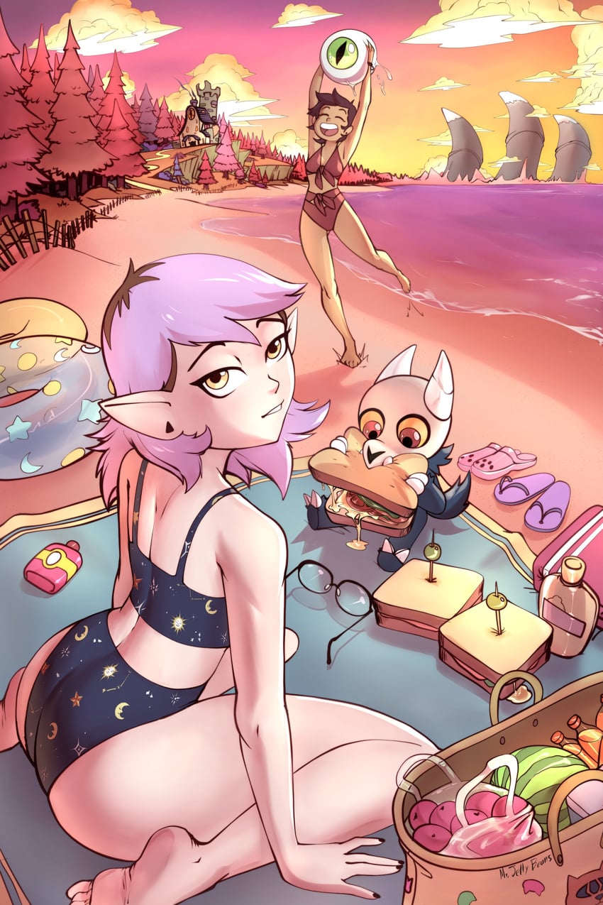 luz noceda, amity blight, and king clawthorne (the owl house) drawn by mr.jellybeans