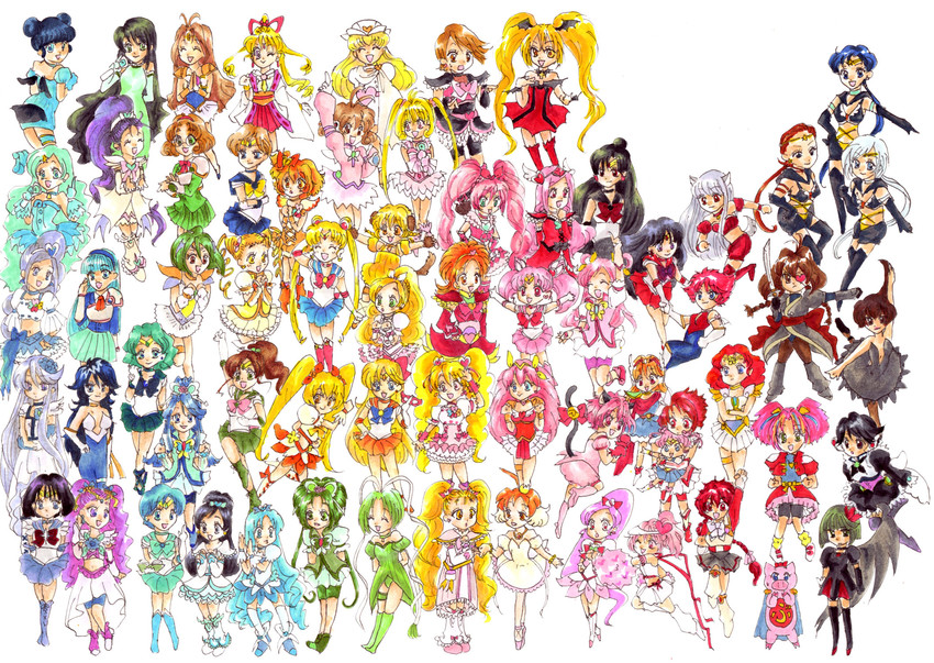 tsukino usagi, sailor moon, mizuno ami, houjou hibiki, aino minako, and 111 more (precure and 26 more) drawn by tokikyo