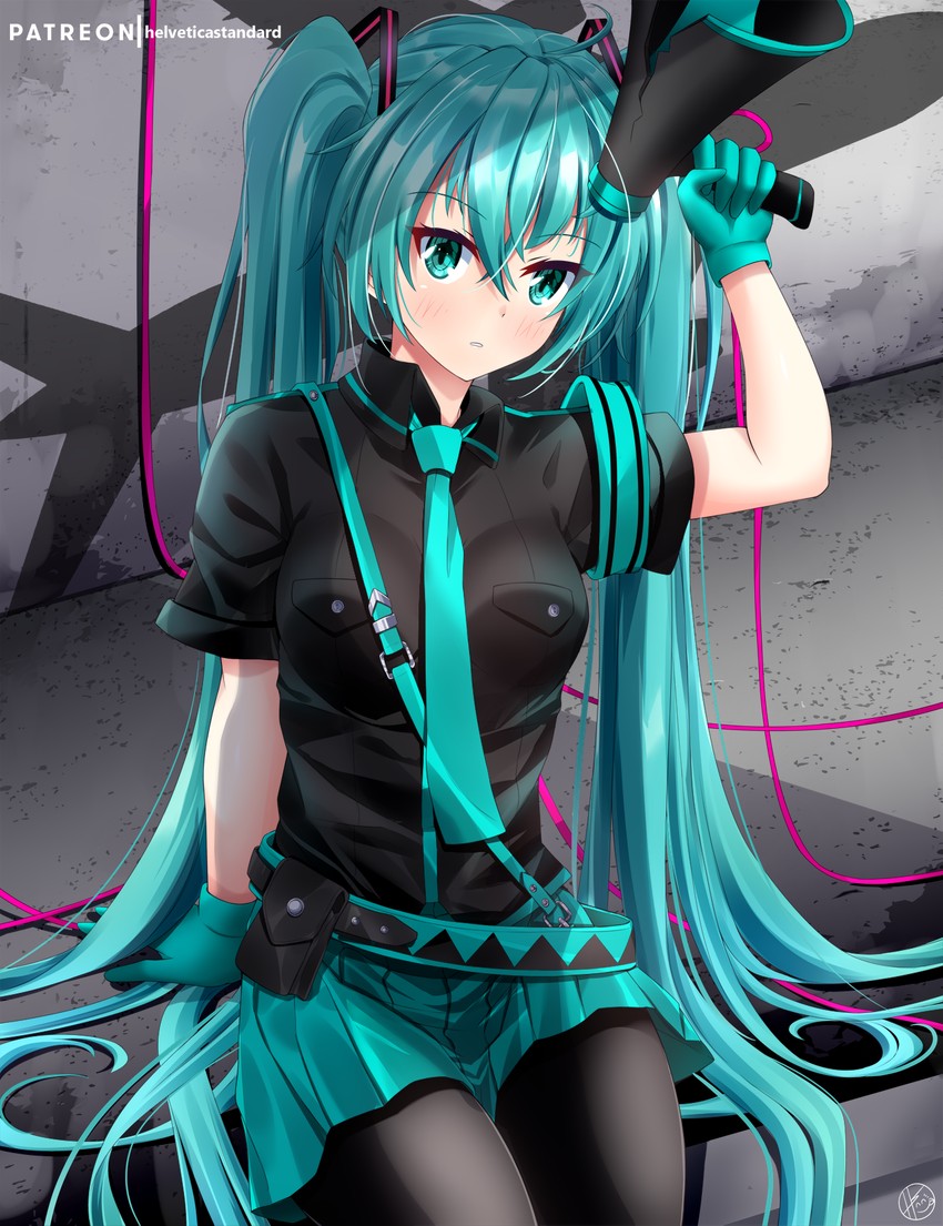 hatsune miku (vocaloid and 1 more) drawn by helvetica_std