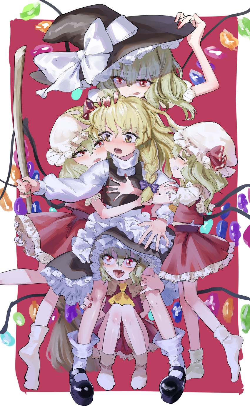 kirisame marisa and flandre scarlet (touhou) drawn by gunnjou_yosio