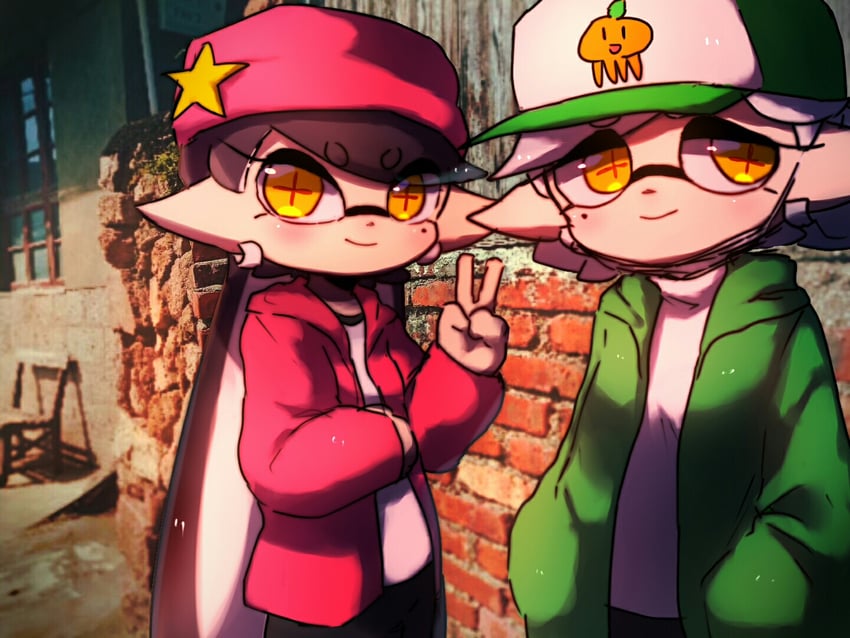 callie and marie (splatoon and 1 more) drawn by wuju59