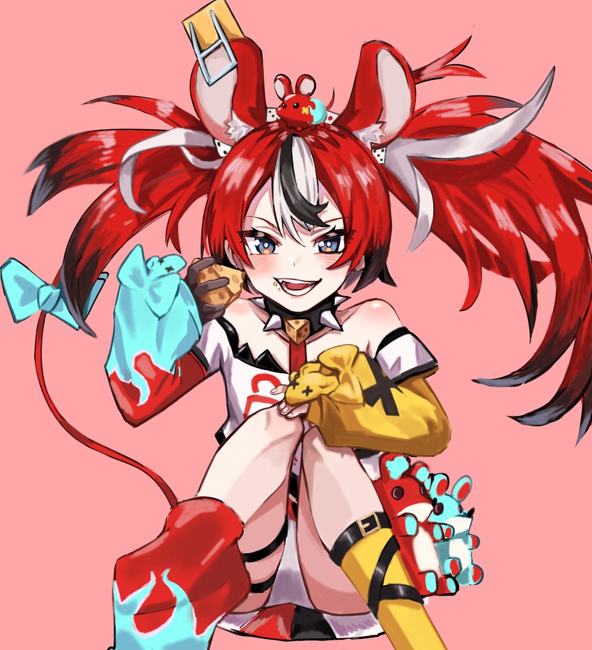 hakos baelz and mr. squeaks (hololive and 1 more) drawn by kiwwwwwi