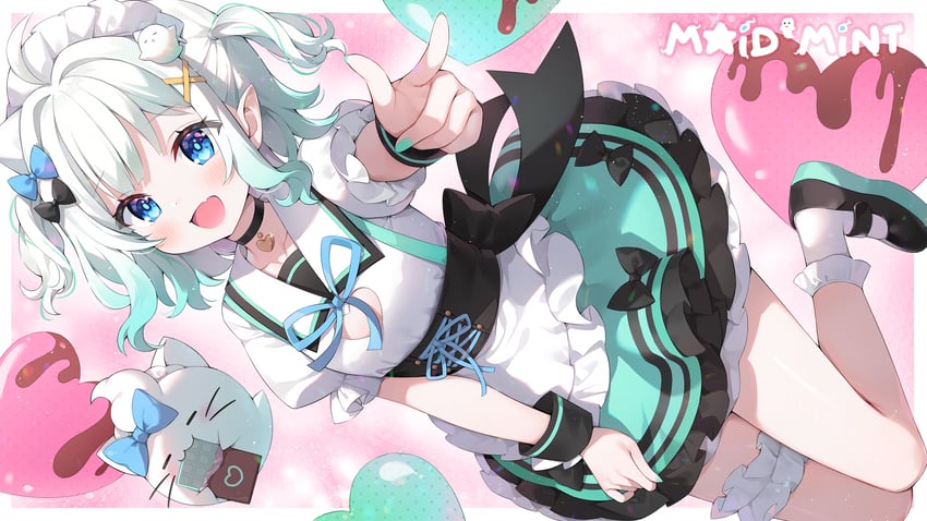 mint fantome and wisps (indie virtual youtuber) drawn by ayamy