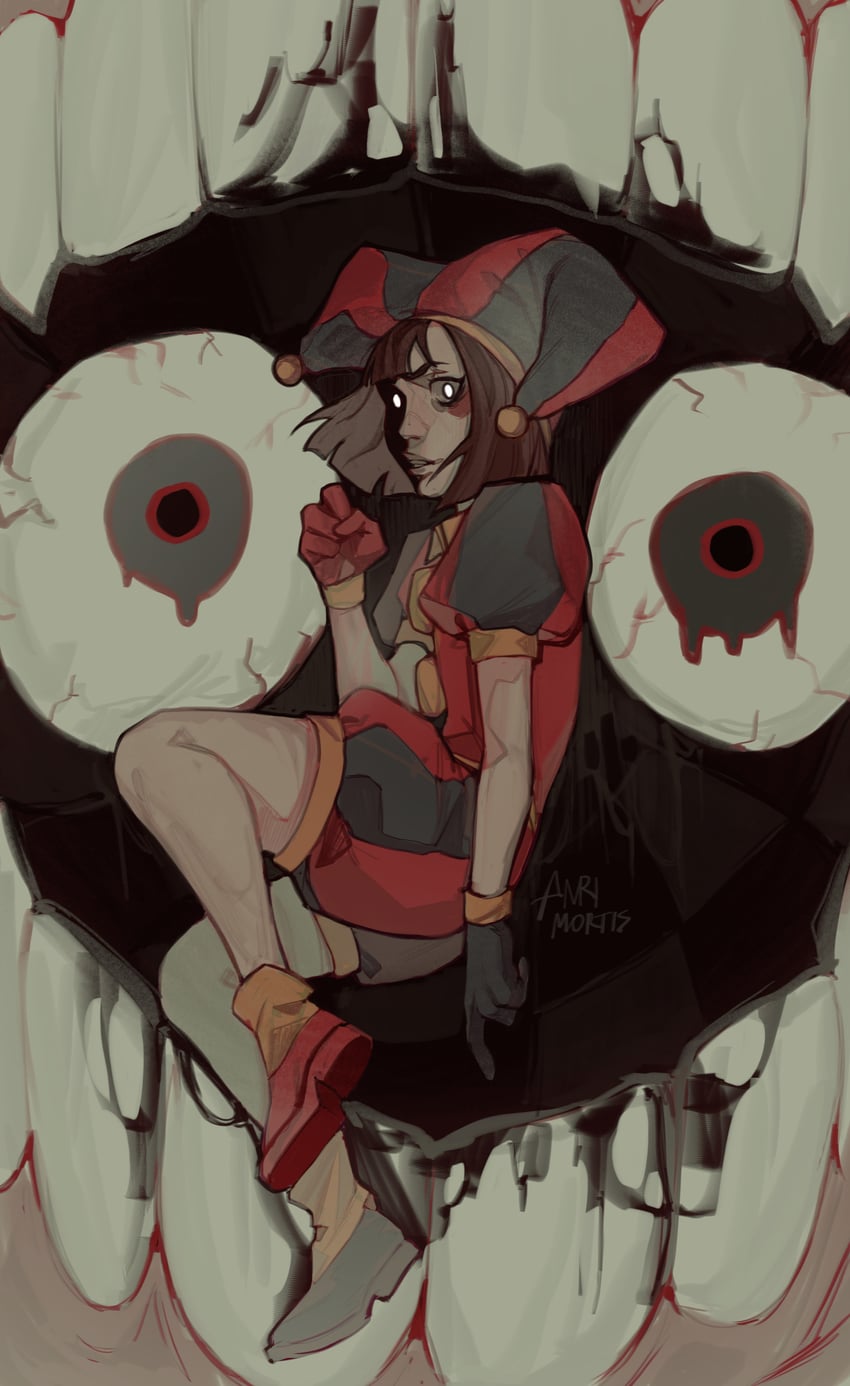 pomni and caine (the amazing digital circus) drawn by anrimortis