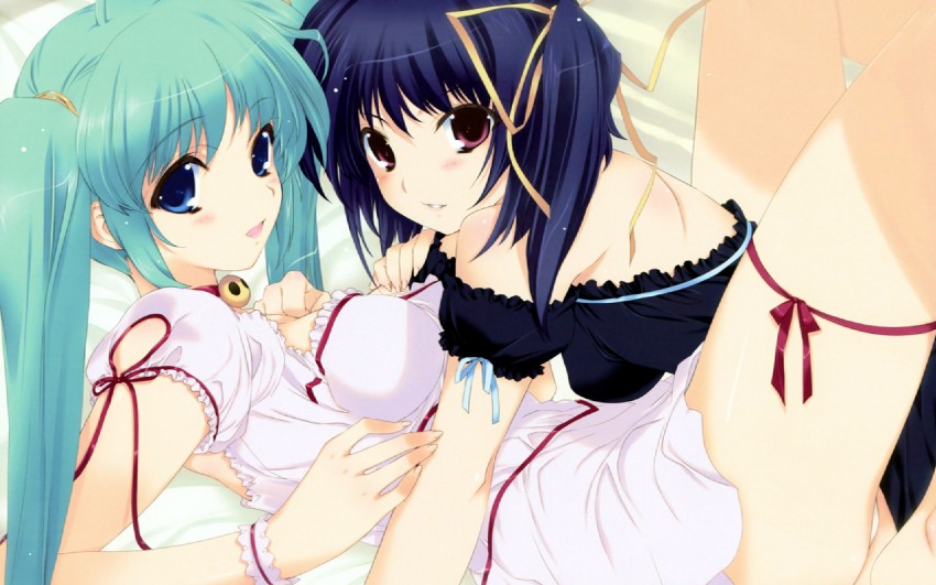 melon-chan and black lemon-chan (melonbooks and 1 more) drawn by iizuki_tasuku