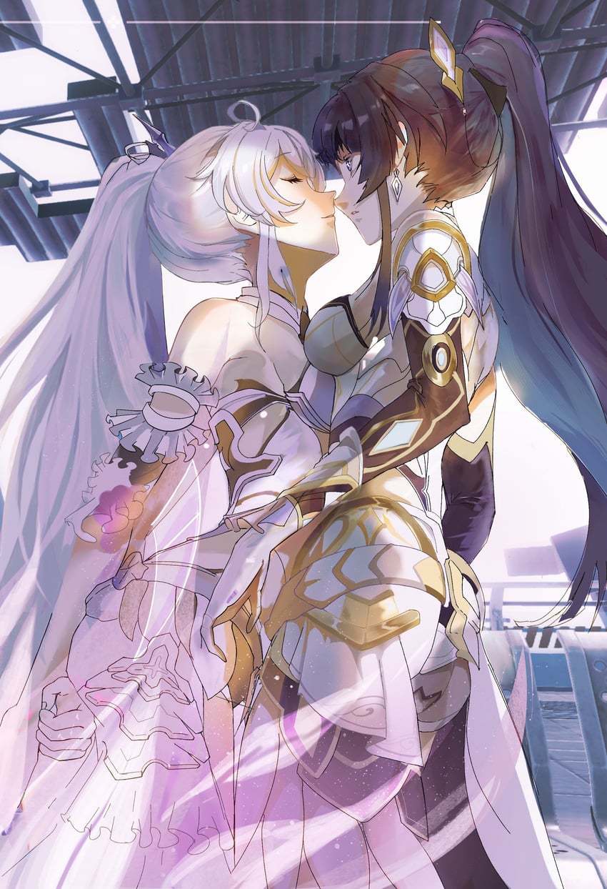 kiana kaslana and raiden mei (honkai and 1 more) drawn by ammi3