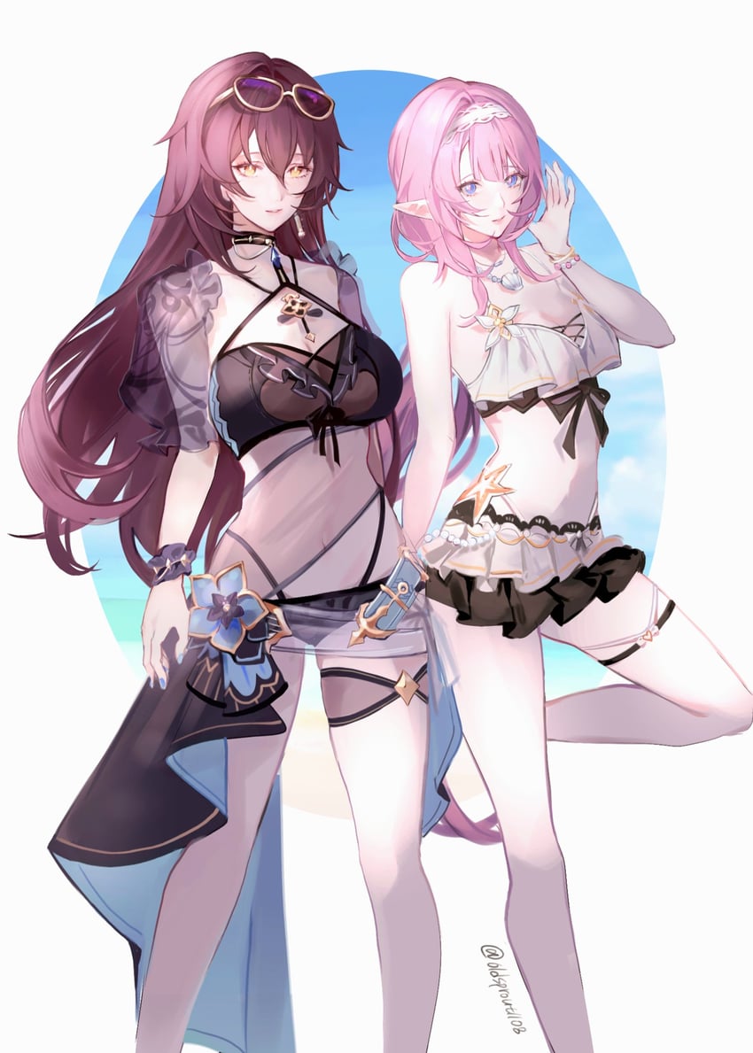 elysia and eden (honkai and 1 more) drawn by oldsprout1108