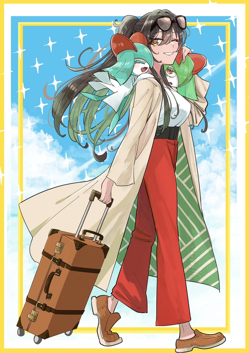 kirlia and shirase sakuya (pokemon and 2 more) drawn by tsukuda_hayato