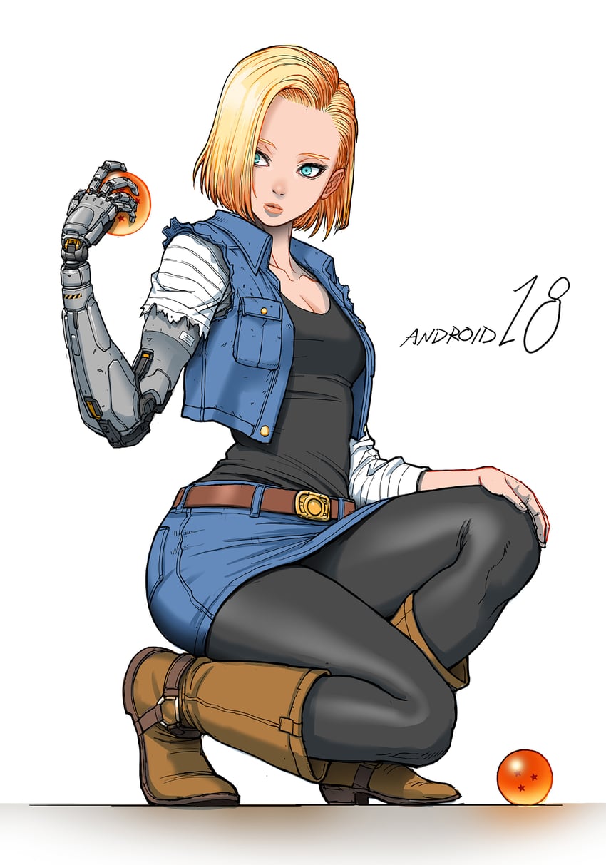 android 18 (dragon ball and 1 more) drawn by cho_yonghee