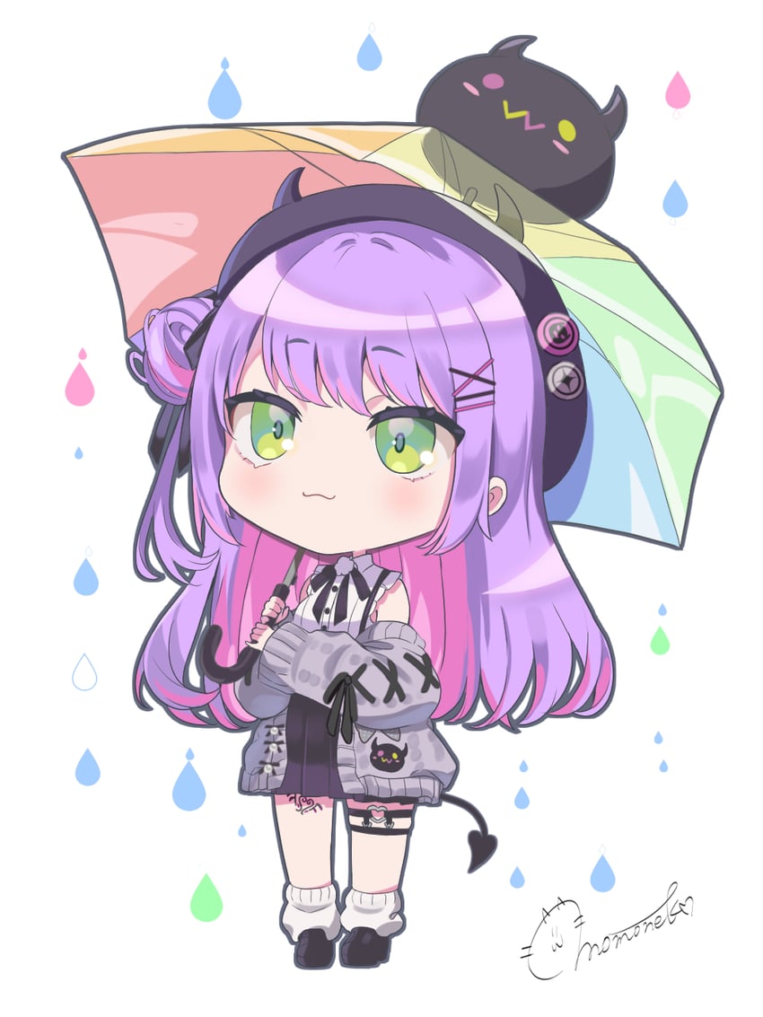tokoyami towa and bibi (hololive) drawn by momone_cco