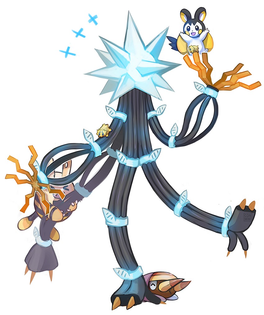 emolga, joltik, elekid, xurkitree, and grubbin (pokemon) drawn by conmimi