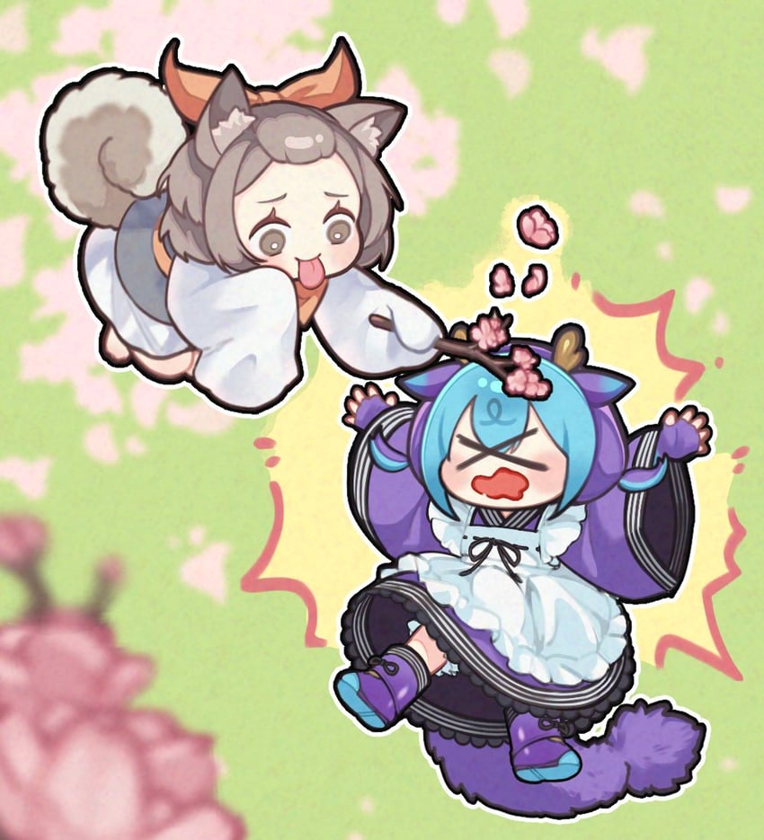 laundry dragonmaid and ash blossom & joyous spring (yu-gi-oh!) drawn by senada37