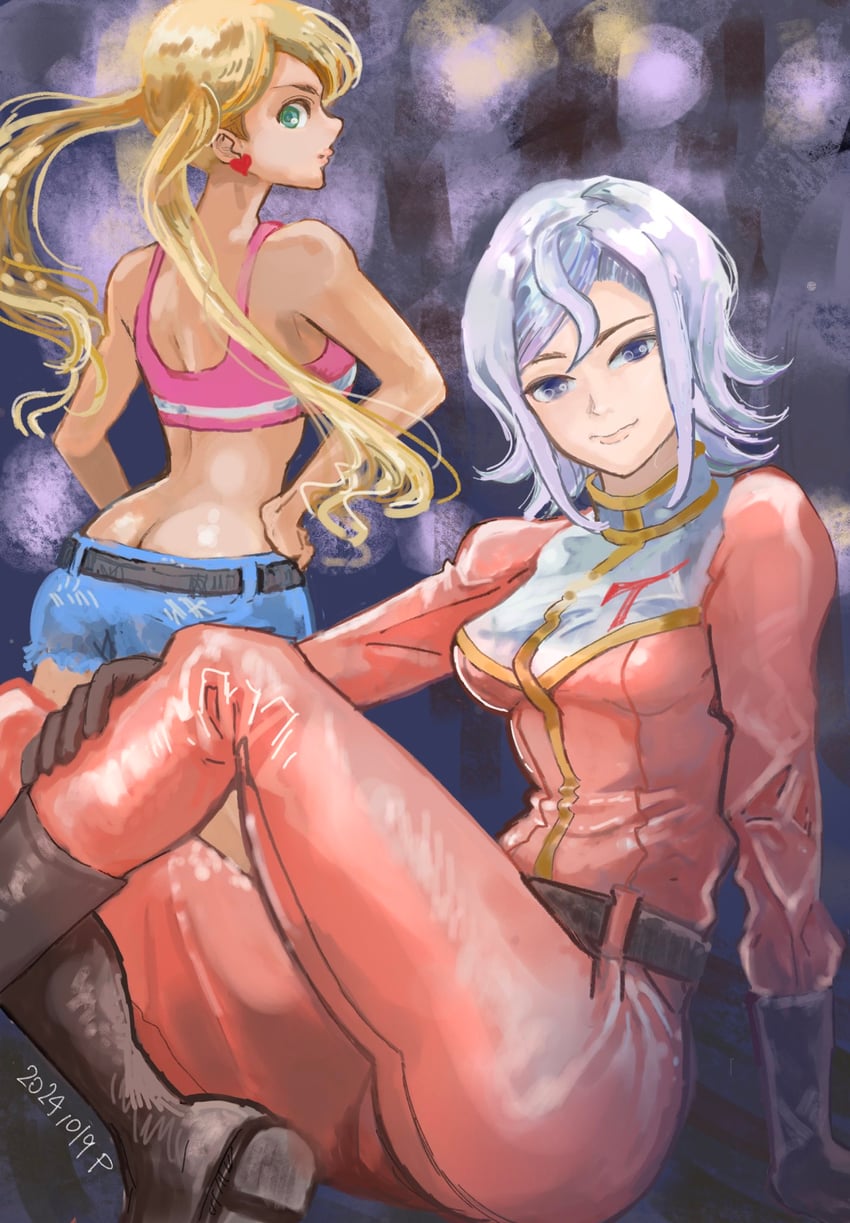 lafter frankland and azee gurumin (gundam and 1 more) drawn by okrdisk2000