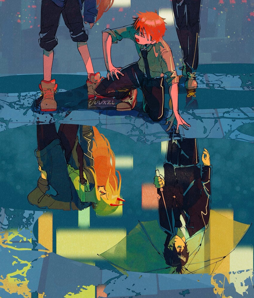power, denji, and hayakawa aki (chainsaw man) drawn by juuxzi