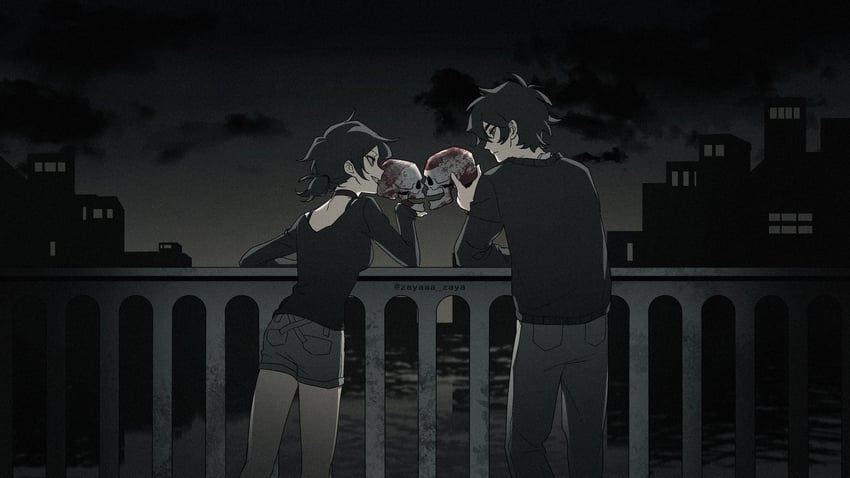 ashley graves and andrew graves (the coffin of andy and leyley) drawn by zayaaa_zaya