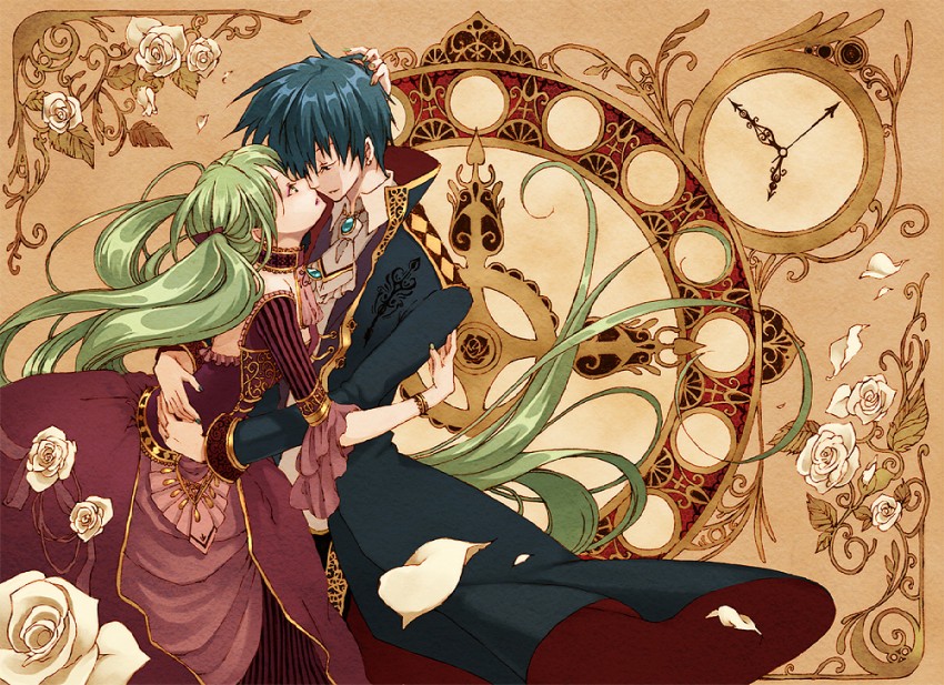 hatsune miku and kaito (vocaloid and 1 more) drawn by futatsuki_(perfect_lovers)