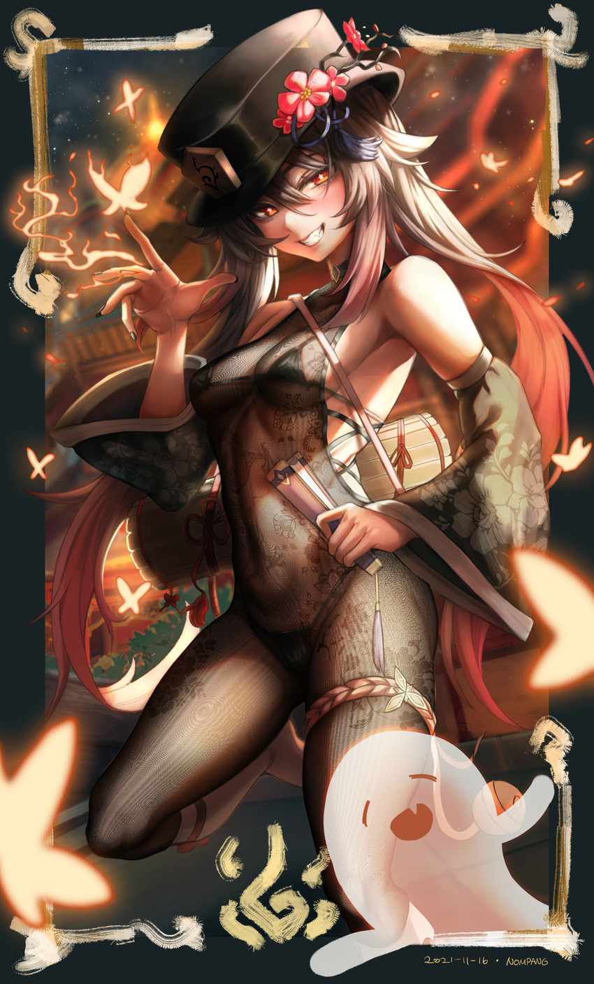 hu tao and boo tao (genshin impact) drawn by nompang