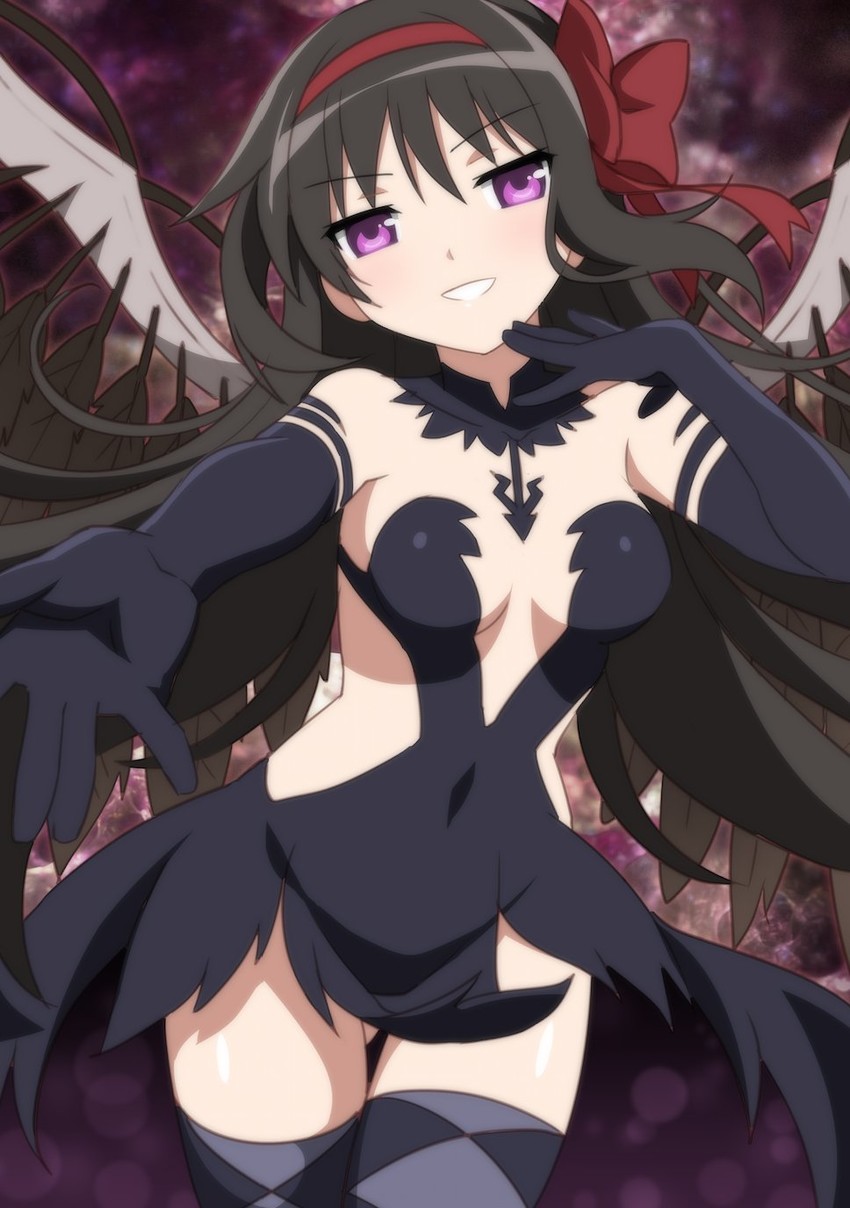 akemi homura and akuma homura (mahou shoujo madoka magica and 1 more) drawn by wanaca