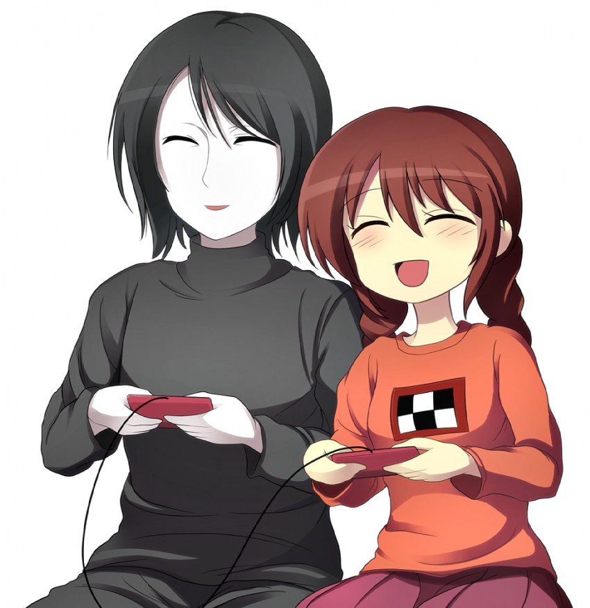 madotsuki and sekomumasada sensei (yume nikki) drawn by mizukami_ryouma