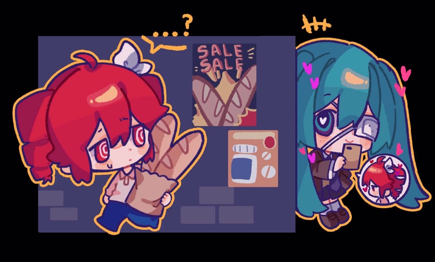 hatsune miku and kasane teto (vocaloid and 4 more) drawn by moochaakaka
