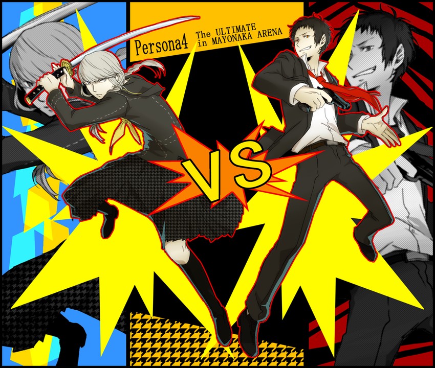narukami yu and adachi tooru (persona and 2 more) drawn by magi12