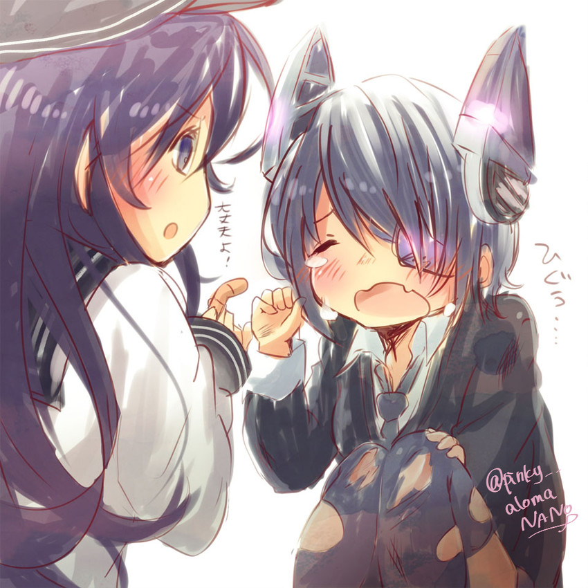 tenryuu and akatsuki (kantai collection) drawn by nano_(cherry_line)