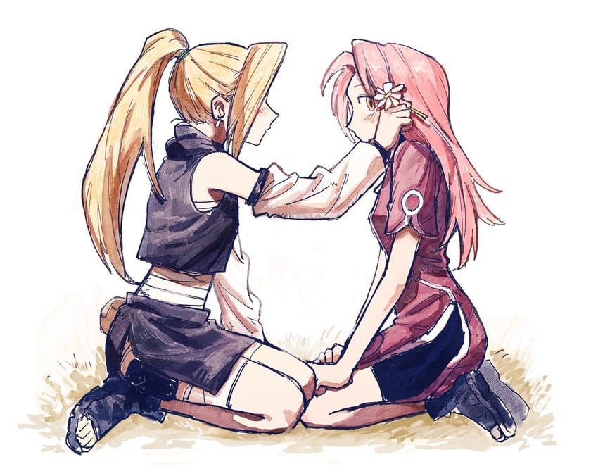 haruno sakura and yamanaka ino (naruto) drawn by 79x_(ox79xo)
