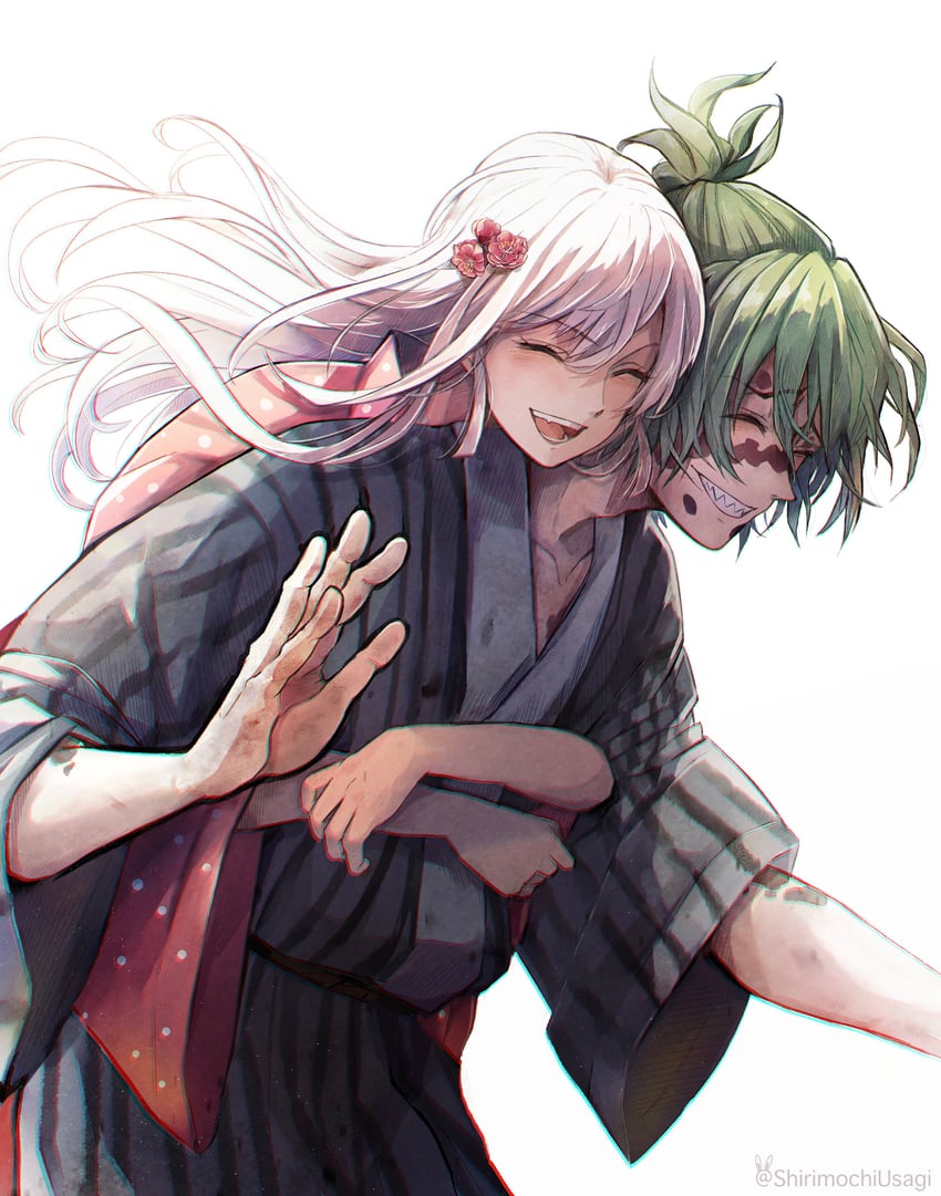 daki and gyuutarou (kimetsu no yaiba) drawn by shirimochi_usagi