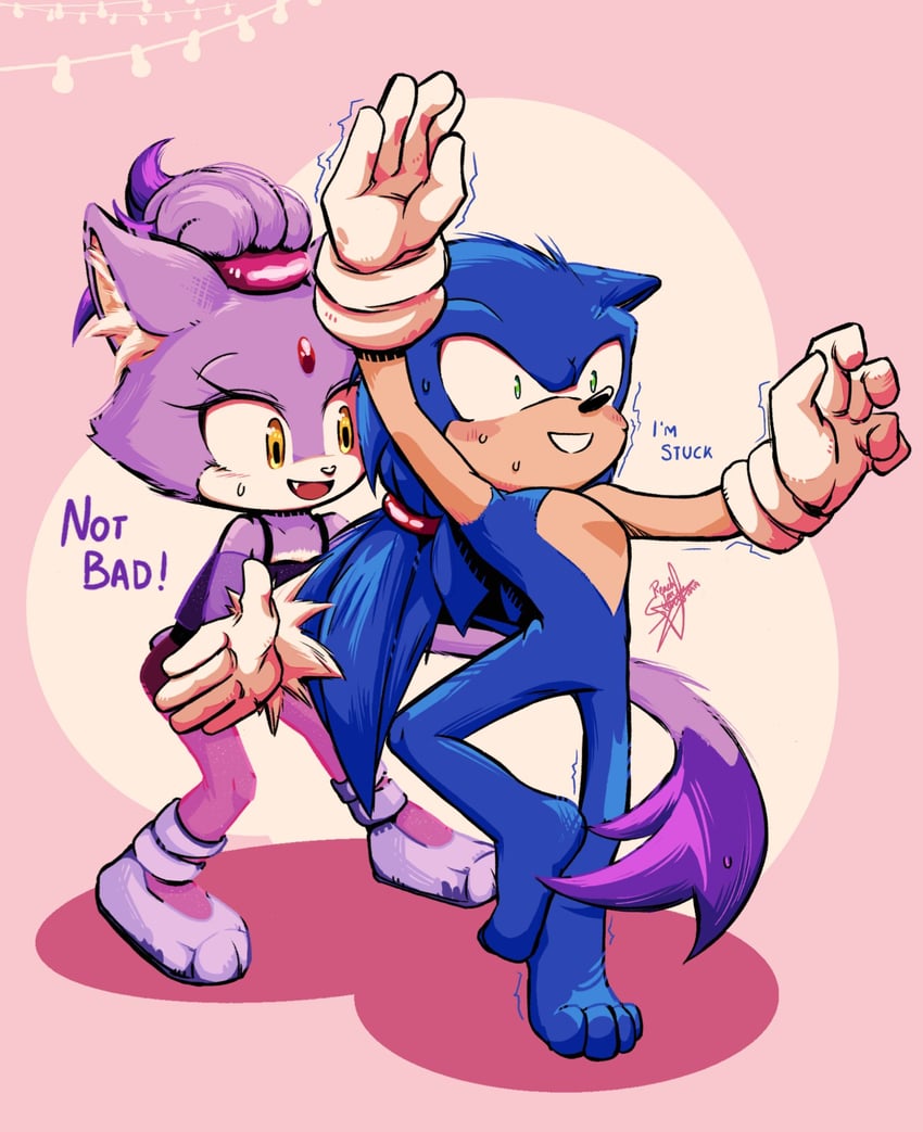 sonic the hedgehog and blaze the cat (sonic) drawn by rfts10919