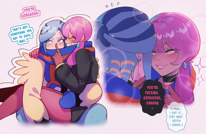grusha and malina (original and 2 more) drawn by nyantcha