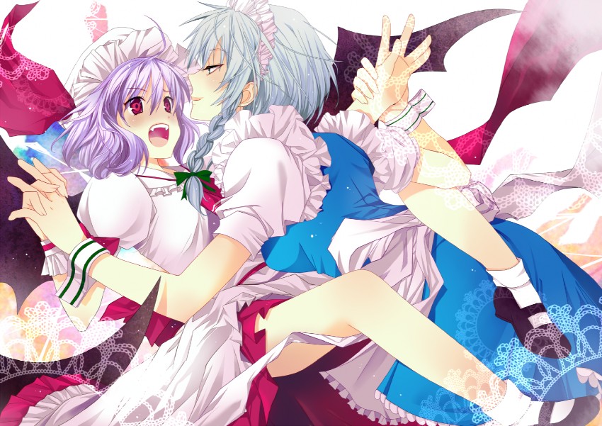 remilia scarlet and izayoi sakuya (touhou) drawn by platinumcorundum