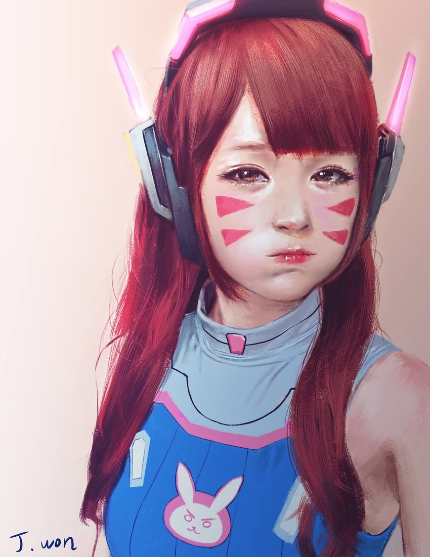 d.va (overwatch and 1 more) drawn by j._won_han