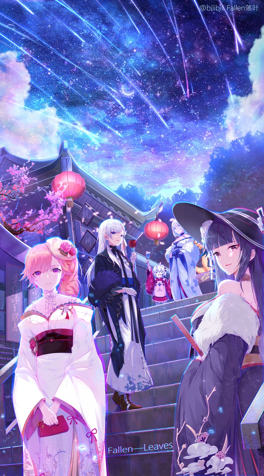 belfast, richelieu, tirpitz, peter strasser, and u-110 (azur lane) drawn by fallen-leaves