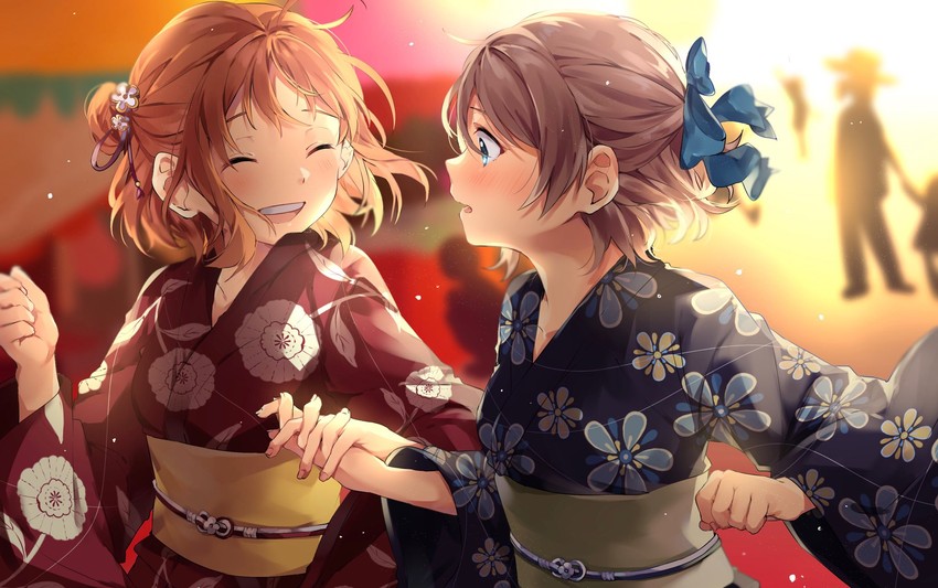 watanabe you and takami chika (love live! and 1 more) drawn by makura_(makura0128)
