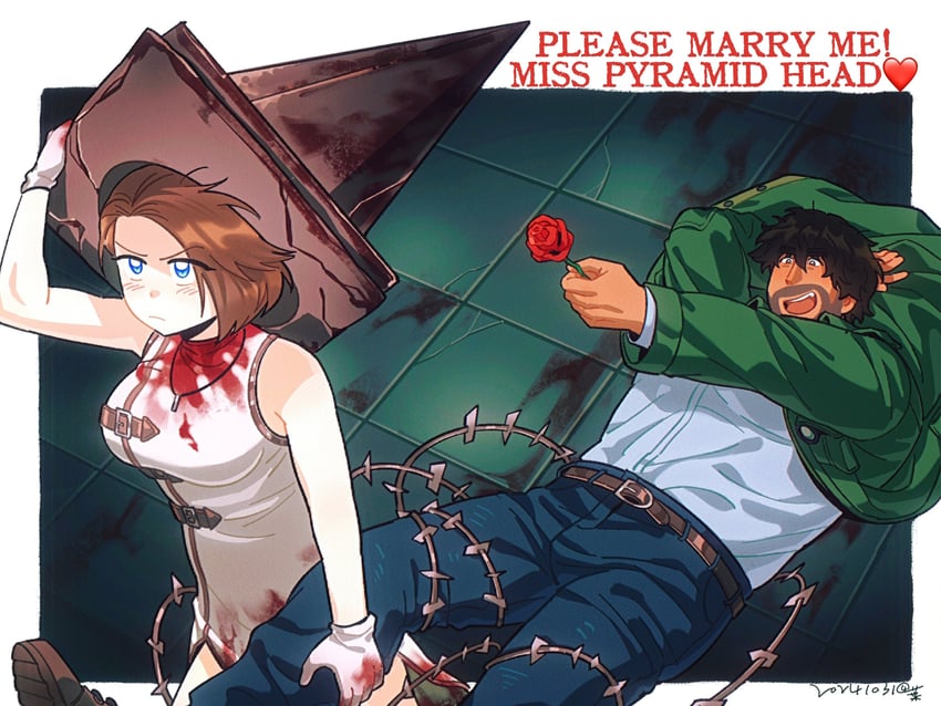 jill valentine, pyramid head, james sunderland, and carlos oliveira (resident evil and 4 more) drawn by grdag426