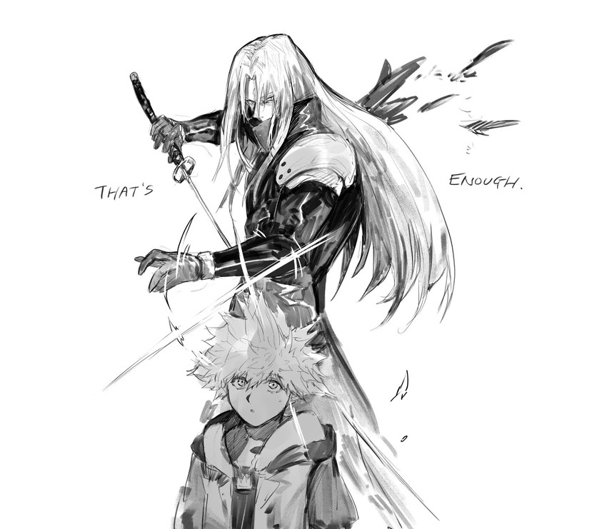 sephiroth and sora (final fantasy and 5 more) drawn by yourfreakyneighbourh