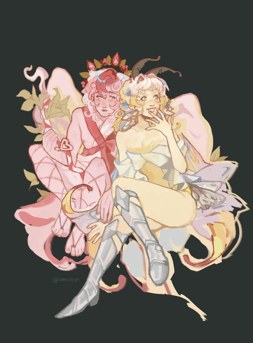 sugarfly cookie and pavlova cookie (cookie run and 1 more) drawn by omchyn
