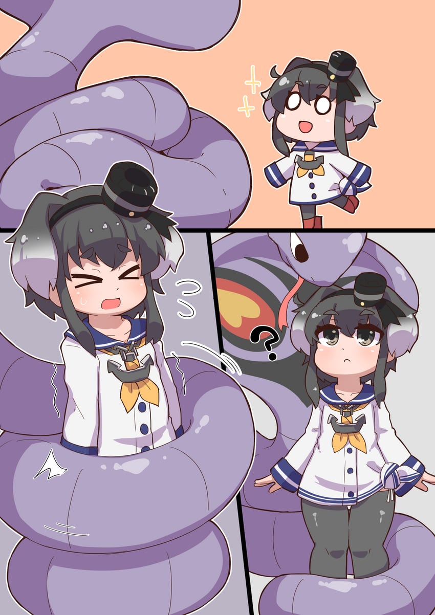 tokitsukaze and arbok (kantai collection and 1 more) drawn by micelle_kaimen