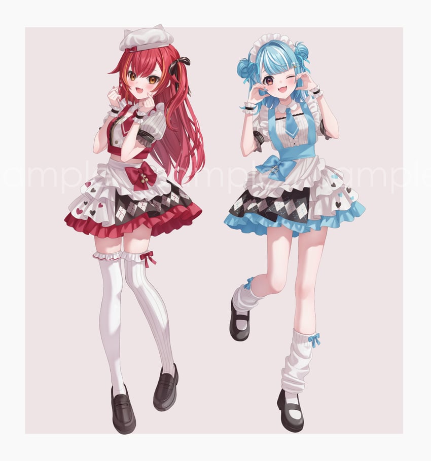 nekota tsuna and shiranami ramune (vspo!) drawn by jimmy_madomagi