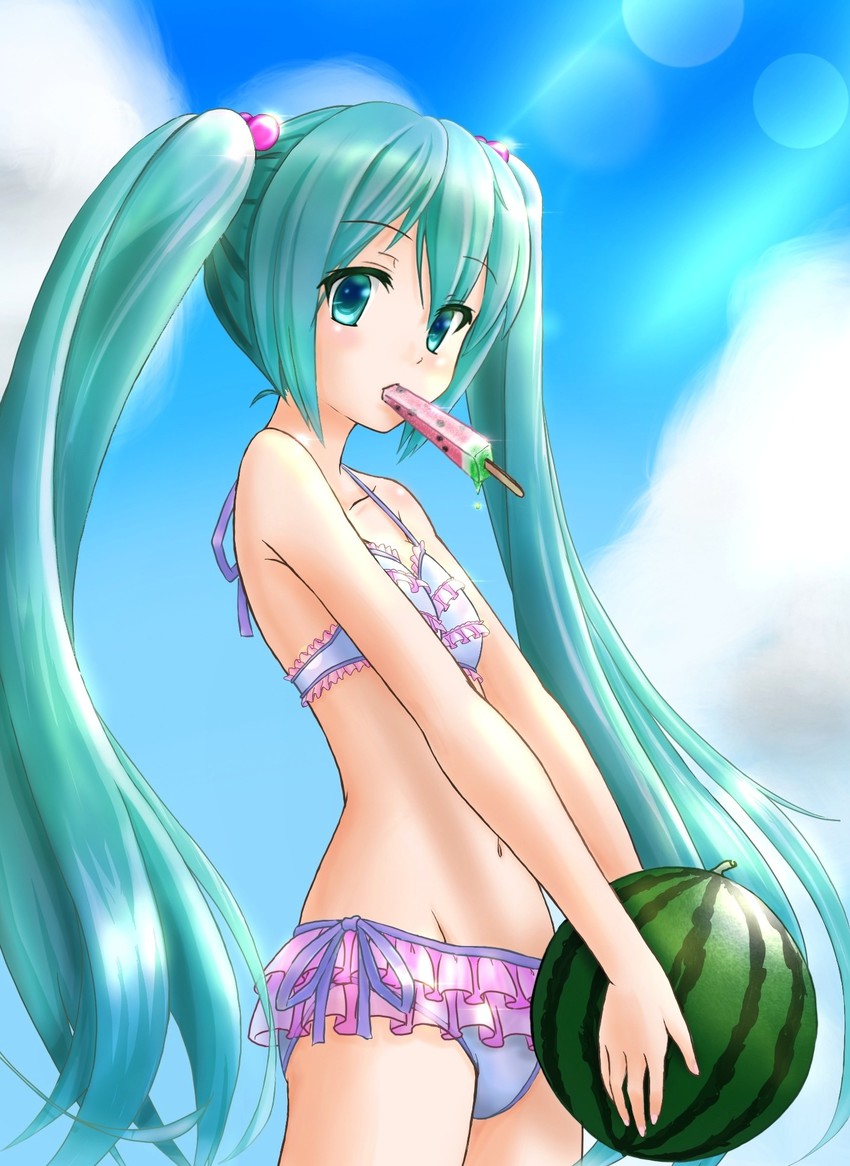 hatsune miku (vocaloid) drawn by watage_(wata)