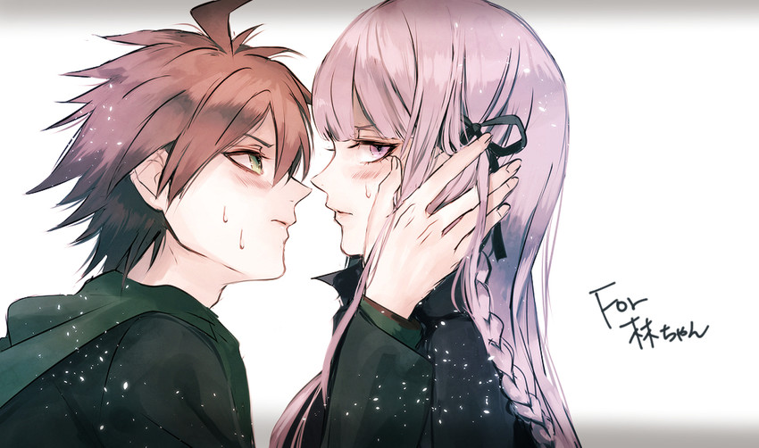 kirigiri kyoko and naegi makoto (danganronpa and 1 more) drawn by sakuyu
