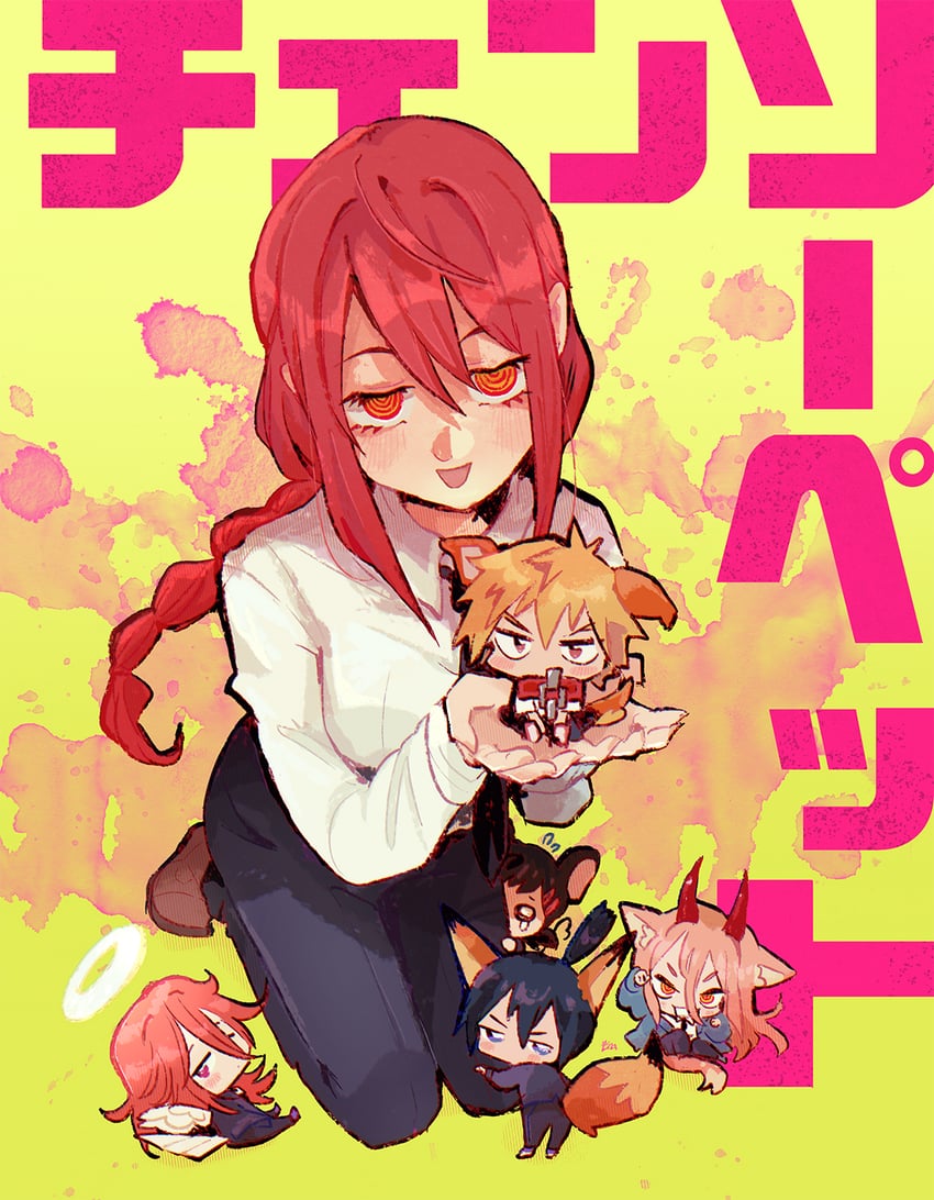 makima, power, denji, higashiyama kobeni, hayakawa aki, and 1 more (chainsaw man) drawn by kitchupsandwich