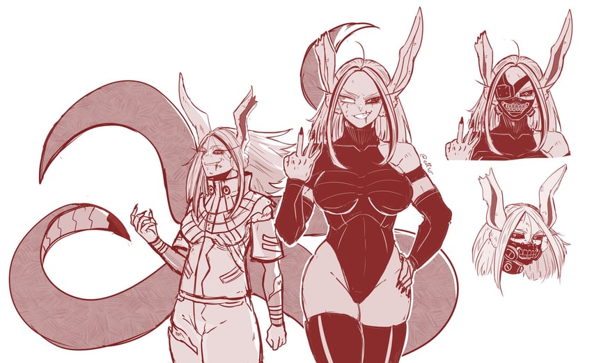 mirko (boku no hero academia and 1 more) drawn by ettso
