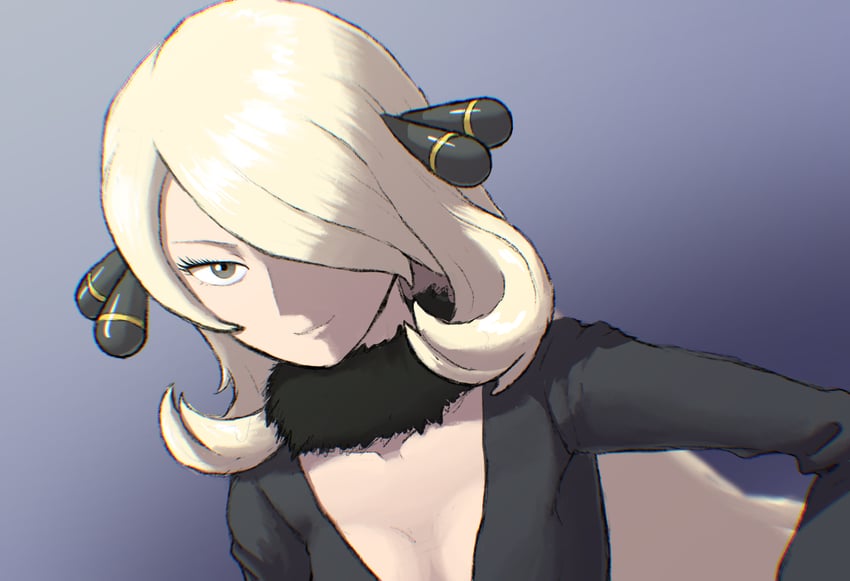 cynthia (pokemon and 1 more) drawn by kaeru_boiler