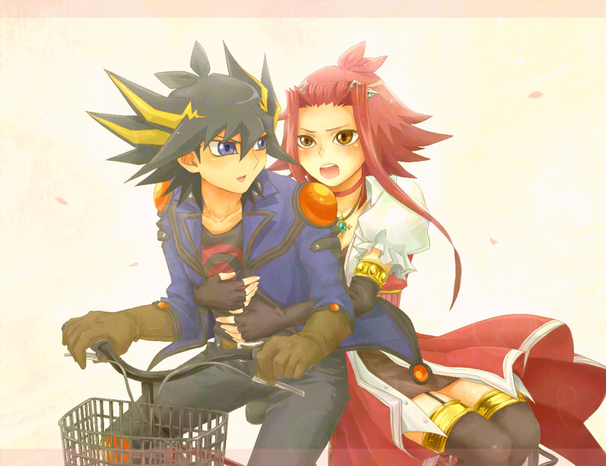 fudo yusei and izayoi aki (yu-gi-oh! and 1 more) drawn by shito_(008_xx1)