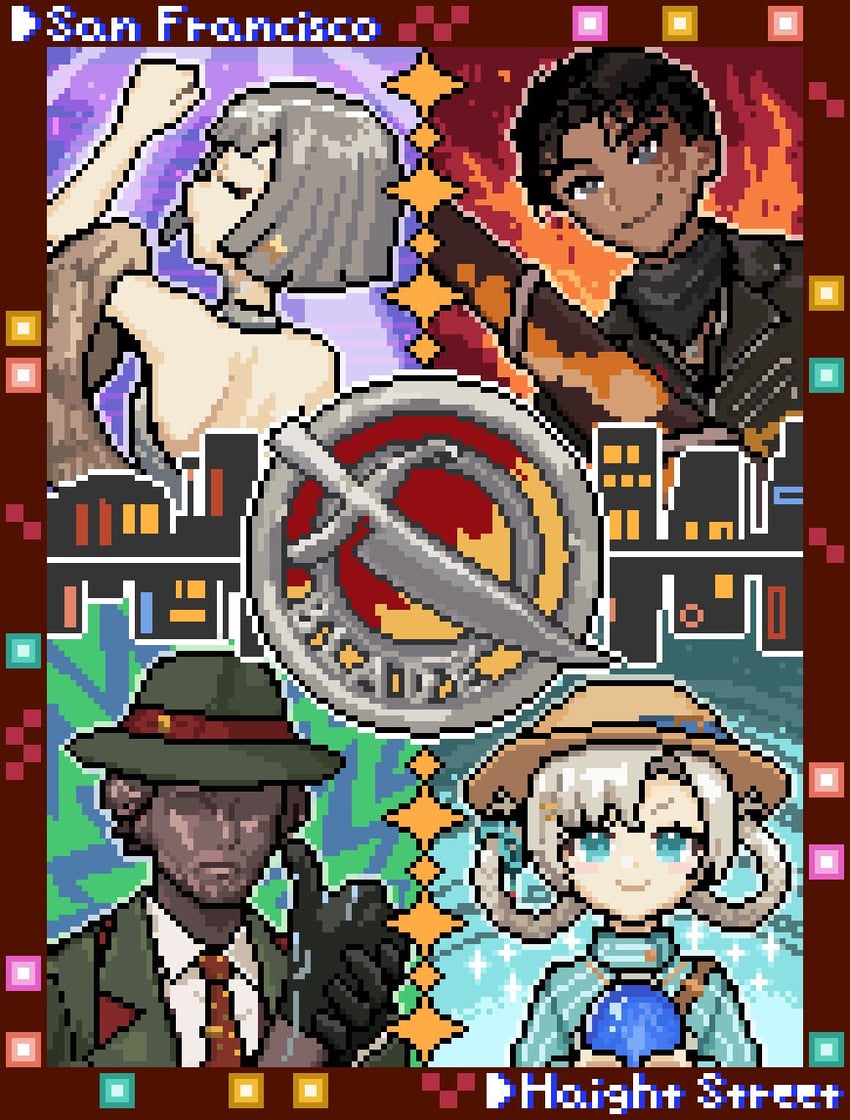 matilda bouanich, mercuria, j, and pioneer (reverse:1999) drawn by nashinome_(y5wlht)