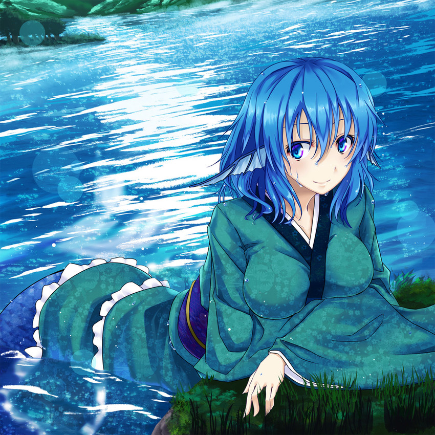 wakasagihime (touhou) drawn by din_(flypaper)