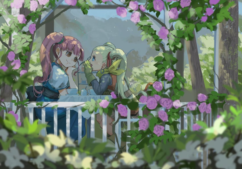 female builder and ruru (dragon quest and 1 more) drawn by matsuge_(gajigaji)